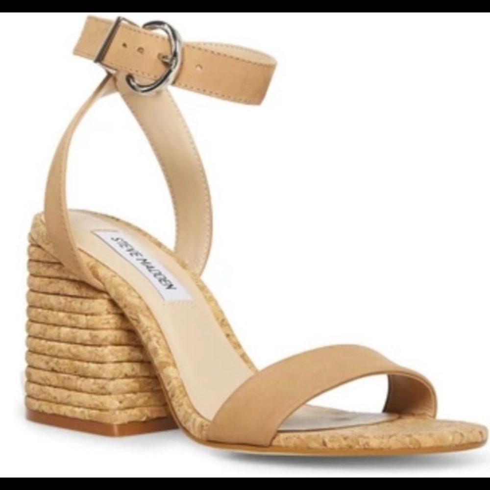 Steve Madden Women’s Merritt Heeled Sandal, Tan Nubuck